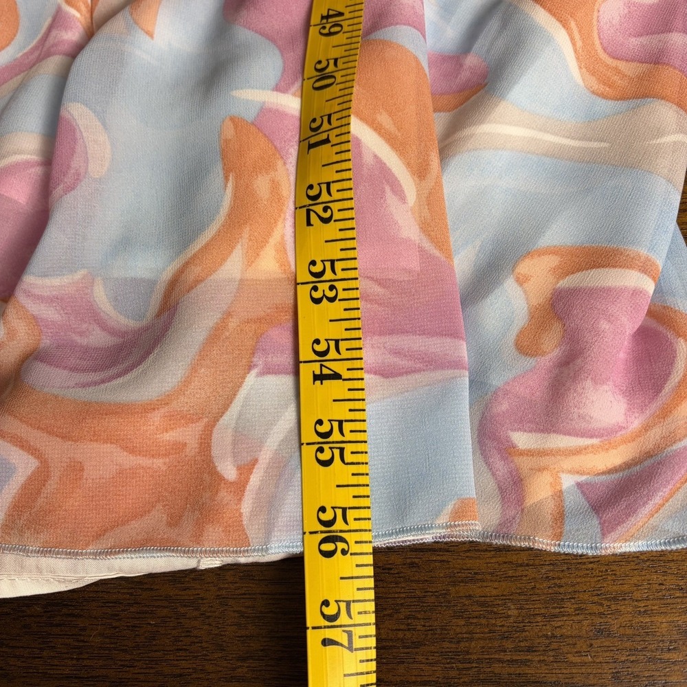 AAKAA Your New Muse Halter Maxi Dress Size S Pink Blue Abstract Resort NWT - Picture 8 of 10